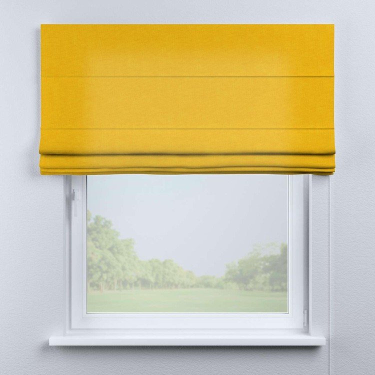 Римская штора «Кортин», канвас желтый, для проёма
