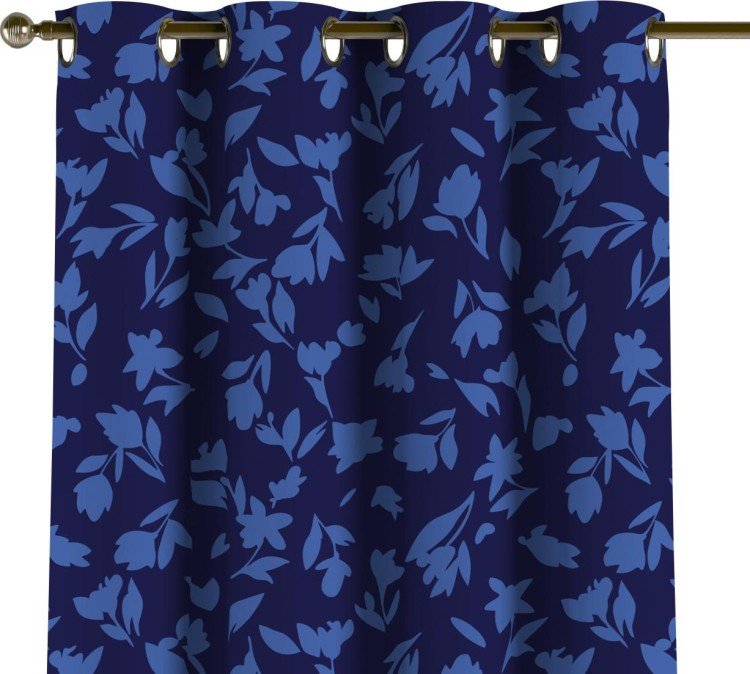 Комплект штор на люверсах «Синие цветы»