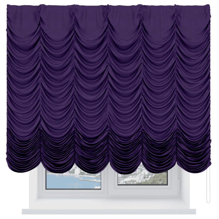 Французская штора «Кортин», вельвет тёмно-фиолетовый
