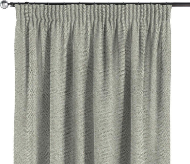 Комплект штор на тесьме «Карандаш», твид блэкаут коричнево-серый от 130 см